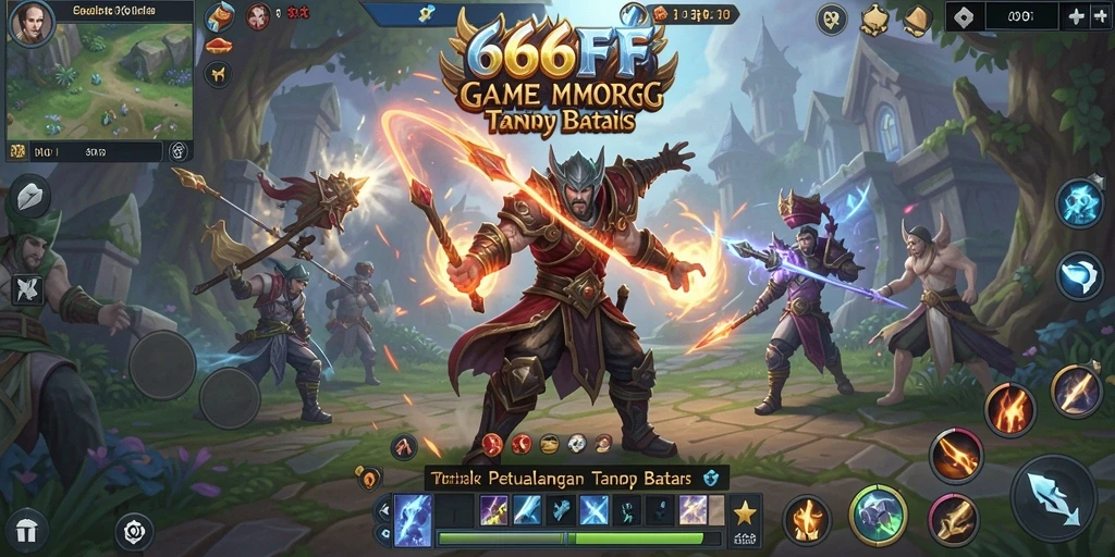 Tangkapan layar gameplay 666FF dengan aksi epik di dunia MMORPG.