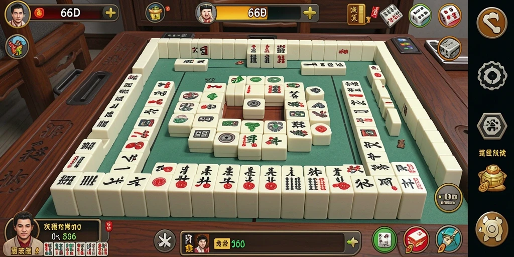 Tampilan gameplay Mahjong yang menarik di 66D.