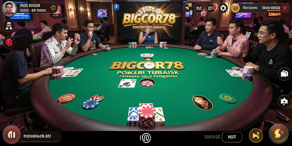 Tampilan menakjubkan dari gameplay Poker di BIGCOR78.