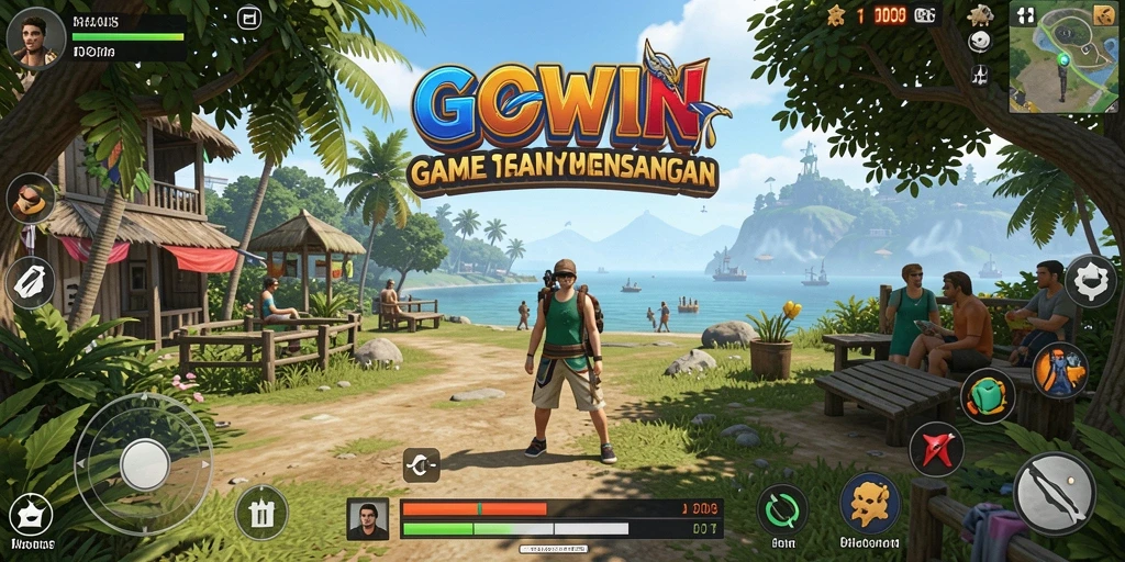 Tangkapan layar GOWIN menampilkan gameplay seru dan penuh warna.