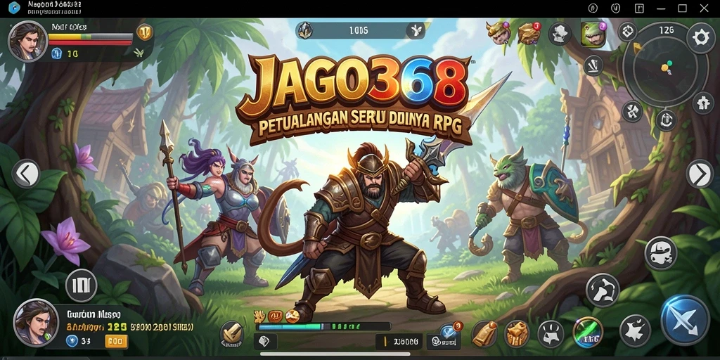 Screenshot gameplay JAGO368 menampilkan aksi bertarung di dunia fantasy.