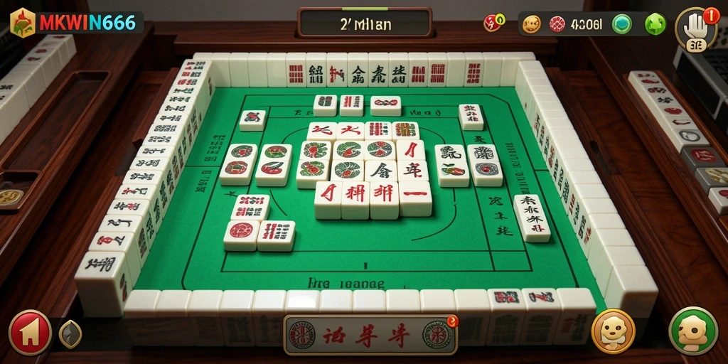 Screenshot gameplay MKWIN666 menampilkan suasana Mahjong yang seru.