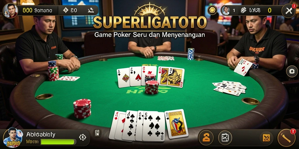 Gameplay menarik dari SUPERLIGATOTO yang menampilkan poker seru.