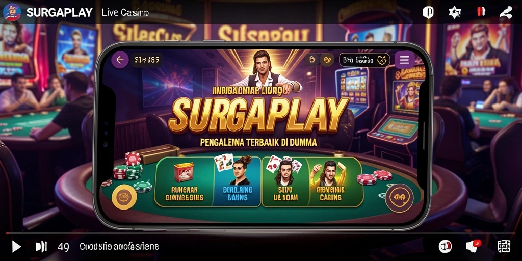 Tampilan gameplay Live Casino SURGAPLAY dengan dealer langsung.
