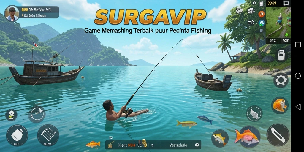 Tampilan menakjubkan dari gameplay SURGAVIP saat memancing.