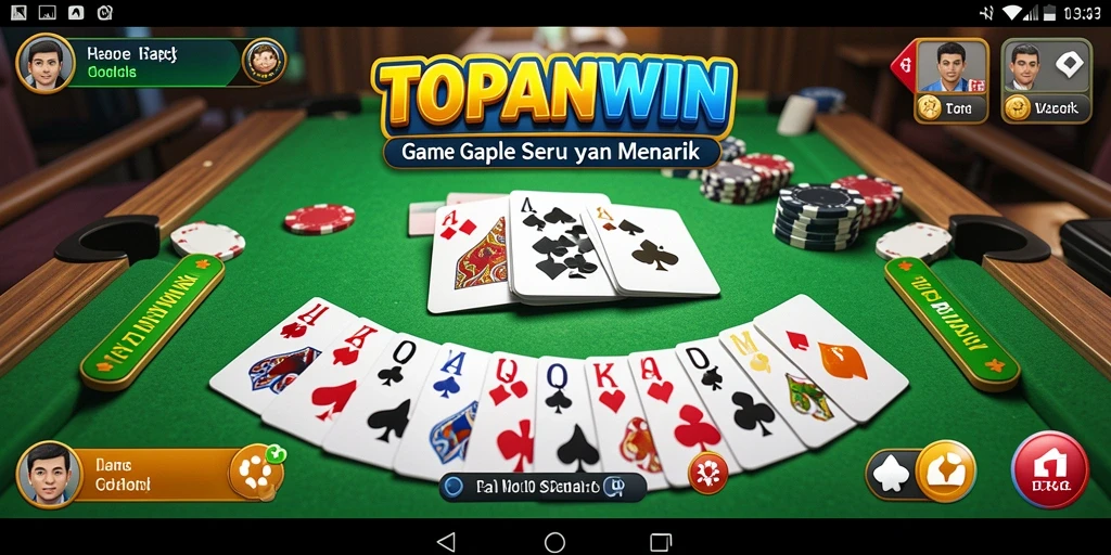 Tampilan gameplay seru TOPANWIN dengan elemen Gaple yang menarik.