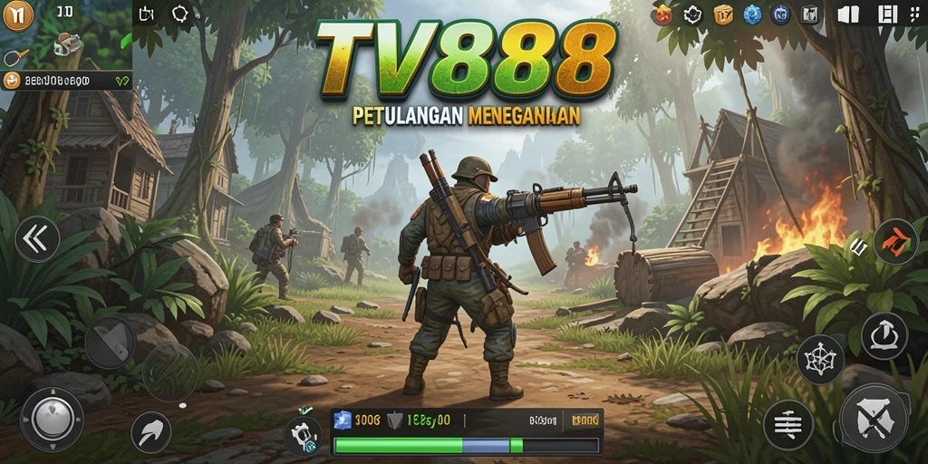 Tampilan gameplay yang seru dan menegangkan dari petualangan TV888.