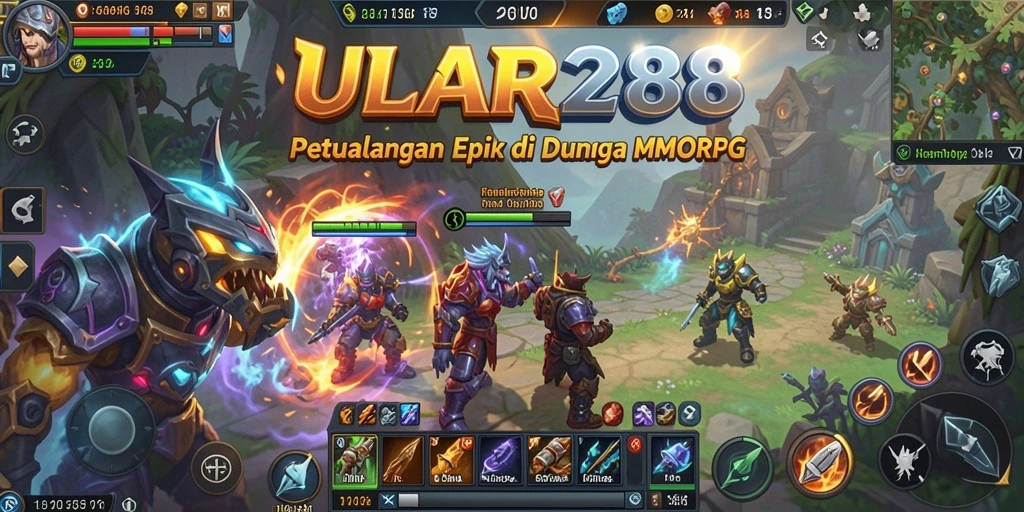Gambaran aksi seru dalam permainan <strong>ULAR288</strong> MMORPG.